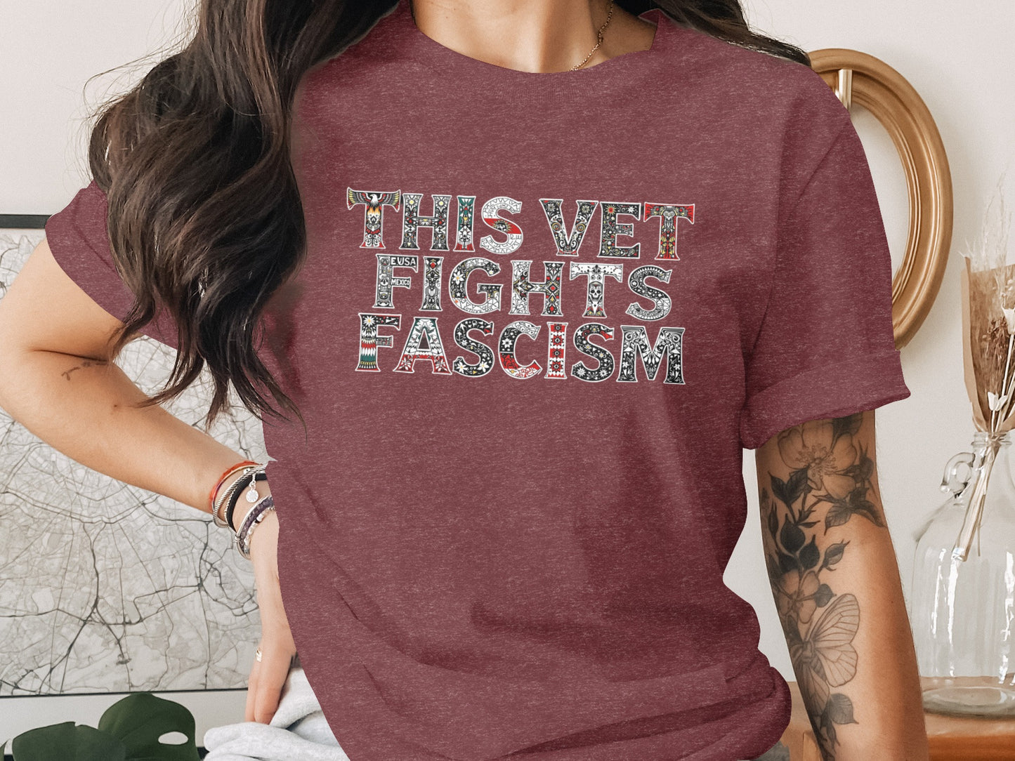 This Vet Fights Fascism Graphic Tee product type