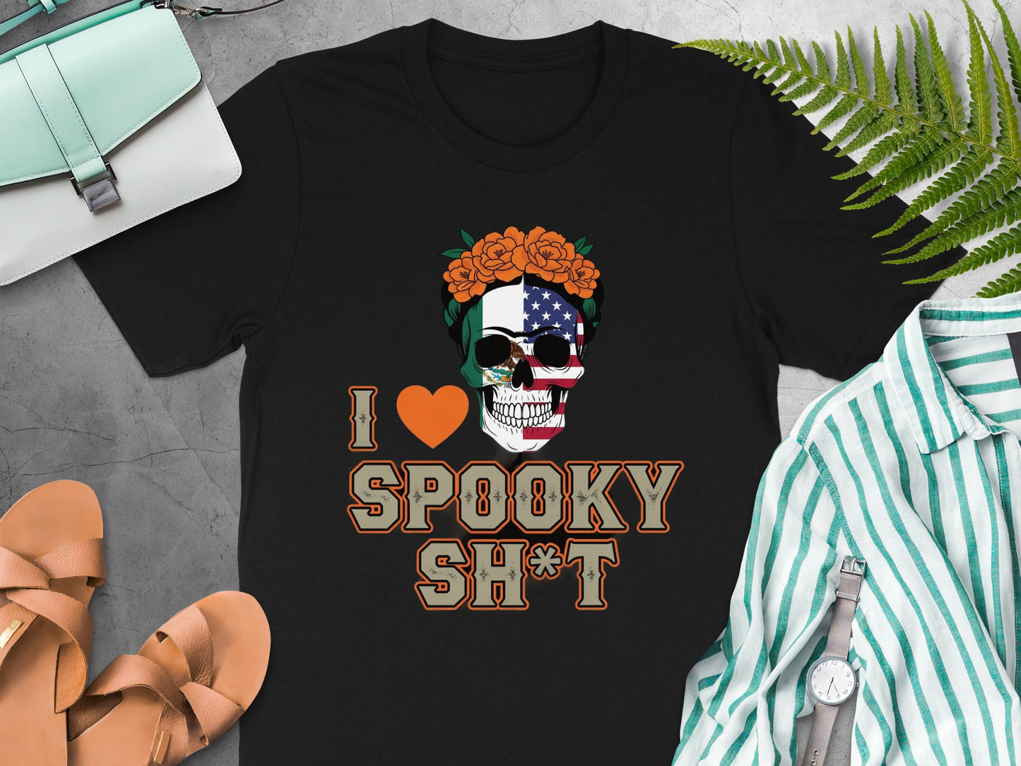 I Love Spooky Sh*t Skull Halloween T-shirt product type