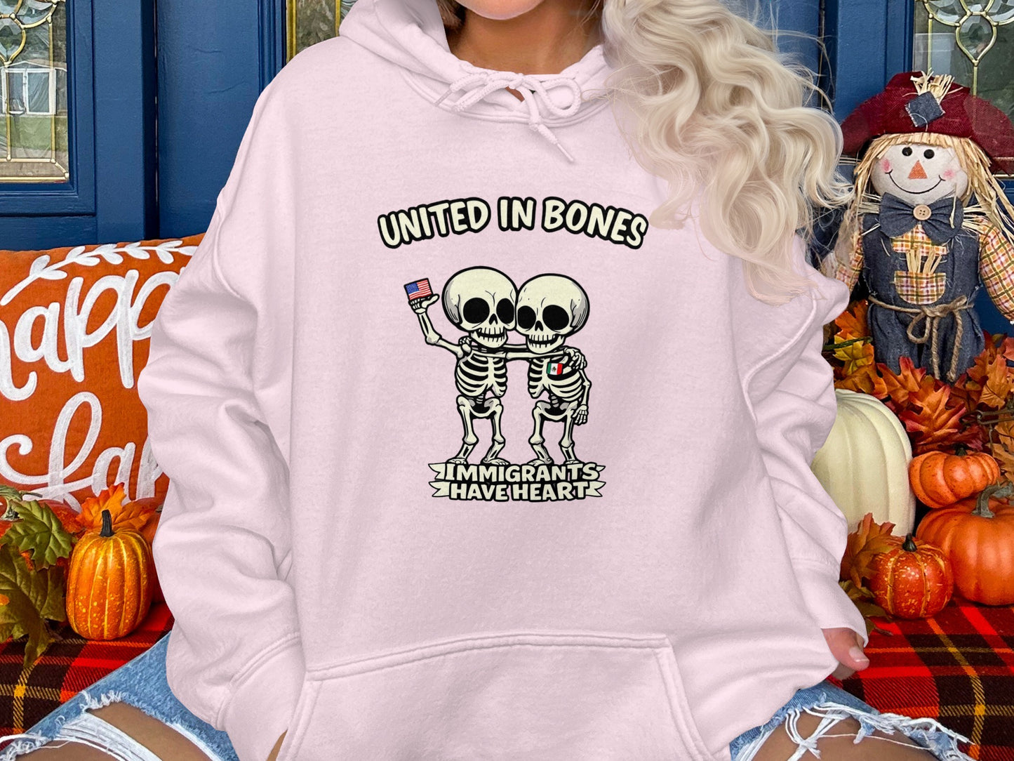 United in Bones Immigrants Have Heart hoodie product type