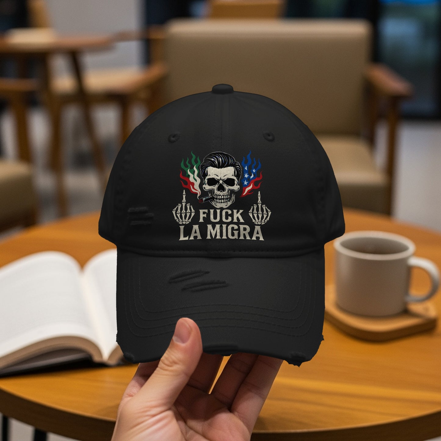 Skull Graphic Embroidered Statement Hat product