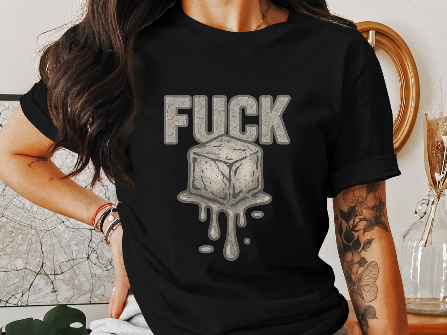 Unique Melting Ice Cube Graphic Tee Shirt product type