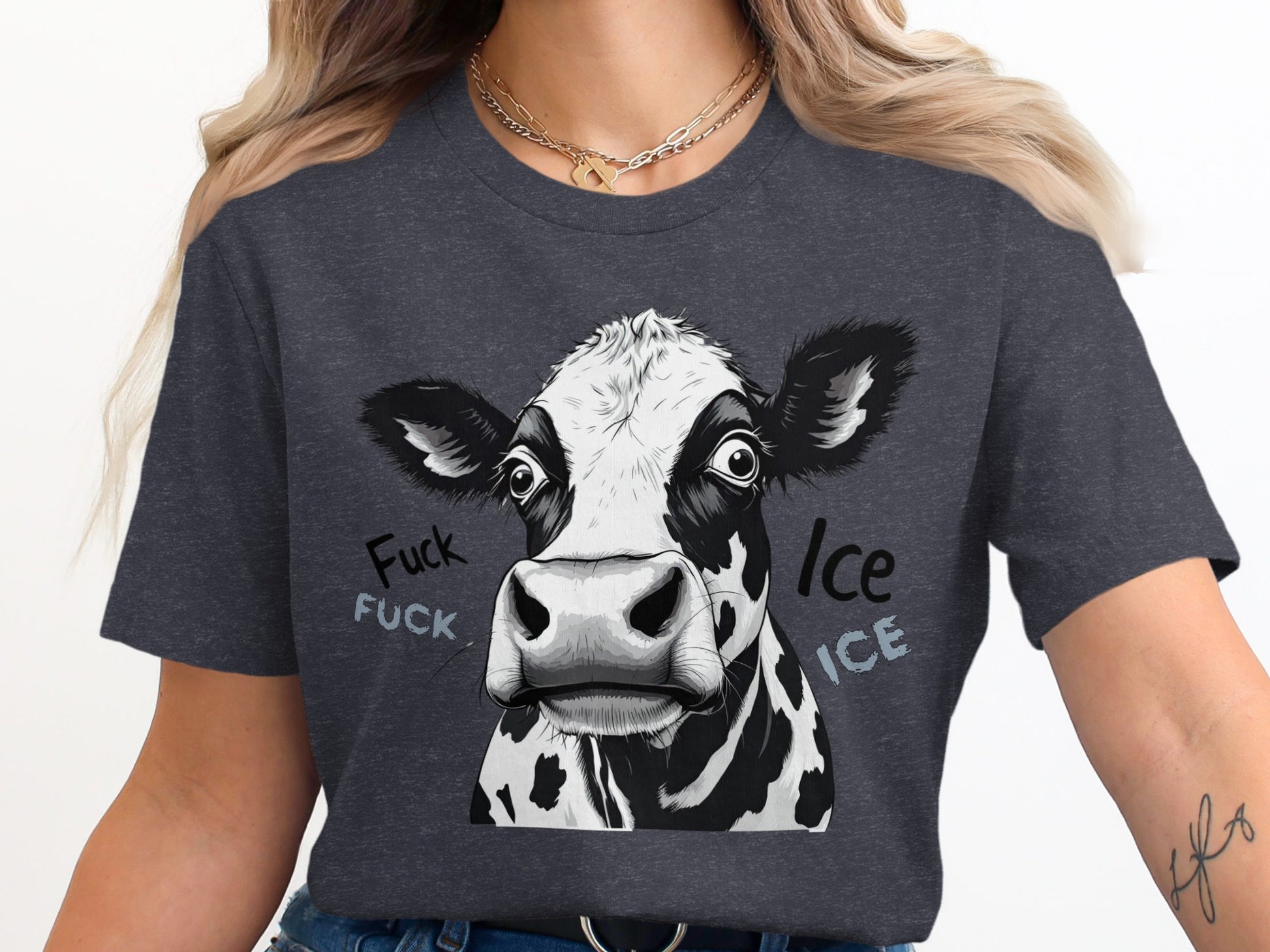 Fuck Ice Cow Graphic Tee Shirt product type