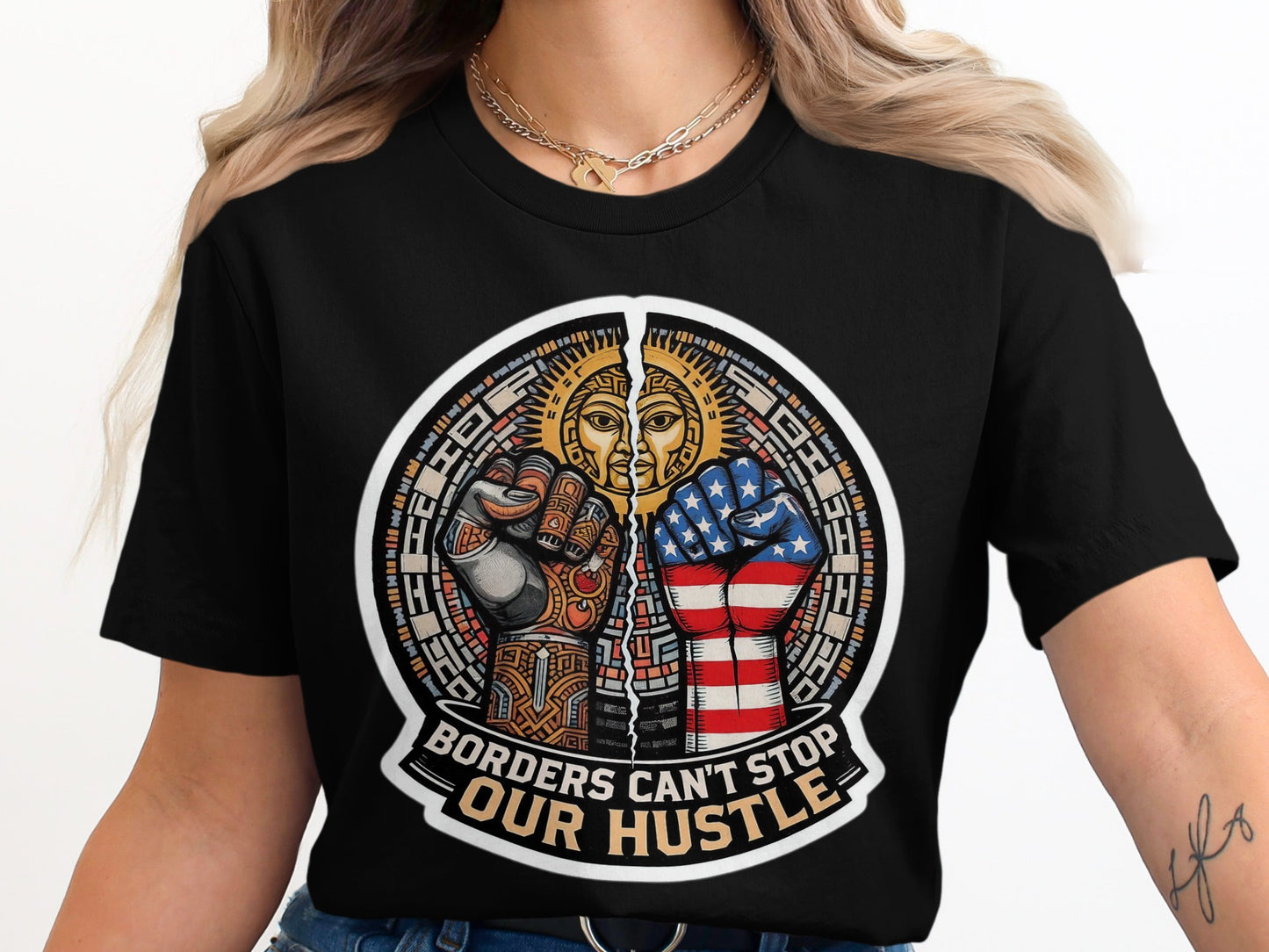 Borders Can't Stop Our Hustle Graphic T-Shirt product