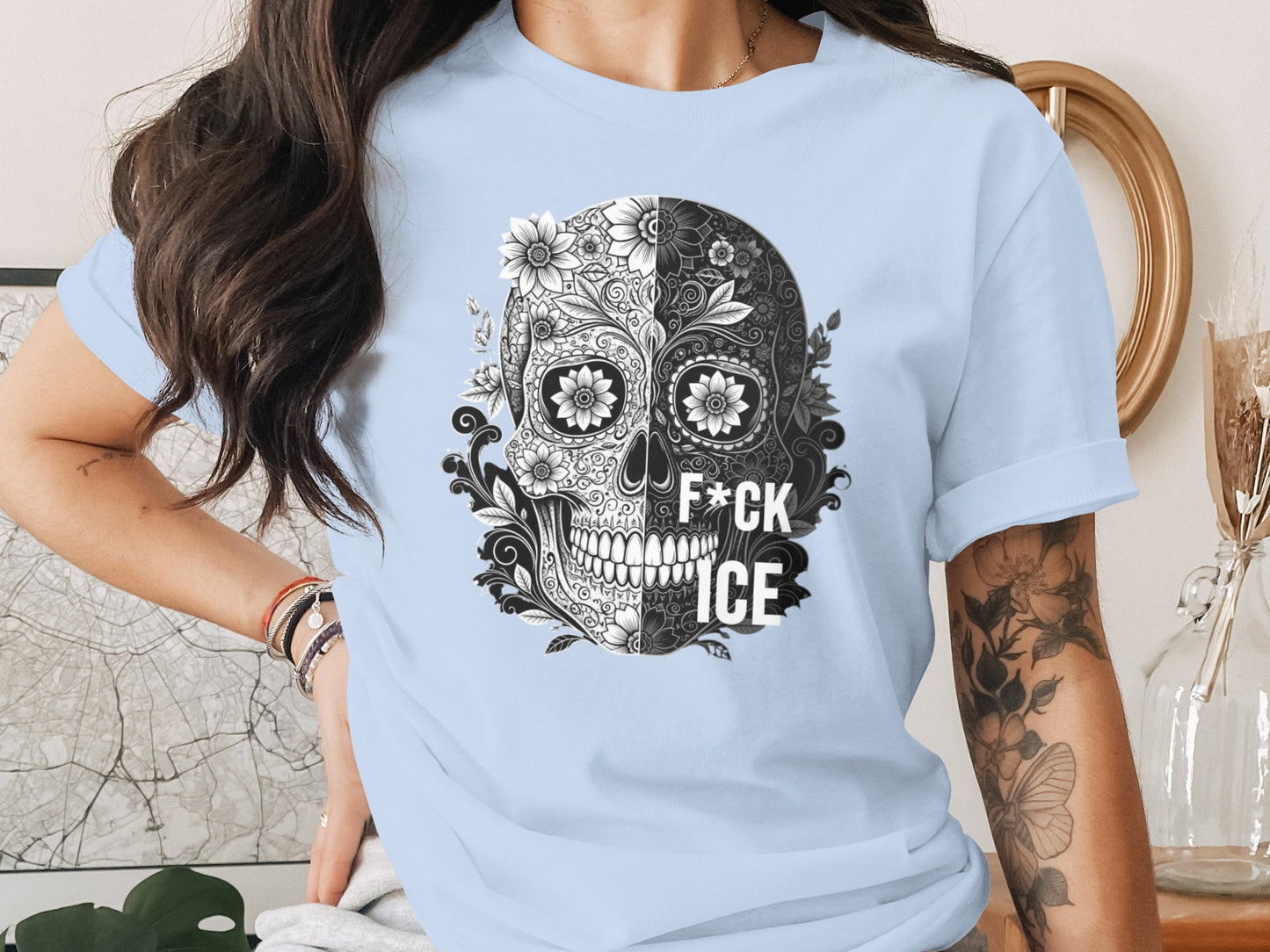 Skull Text Design Graphic Top Product