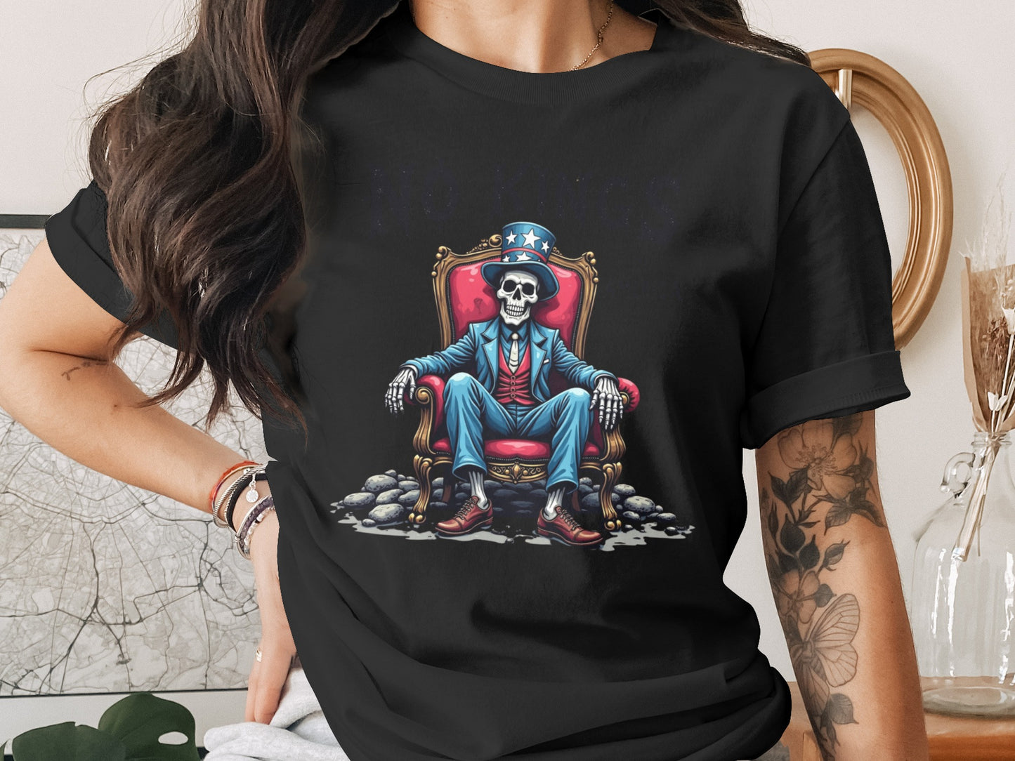 Patriotic Skull in Suit Graphic Illustration t-shirt product