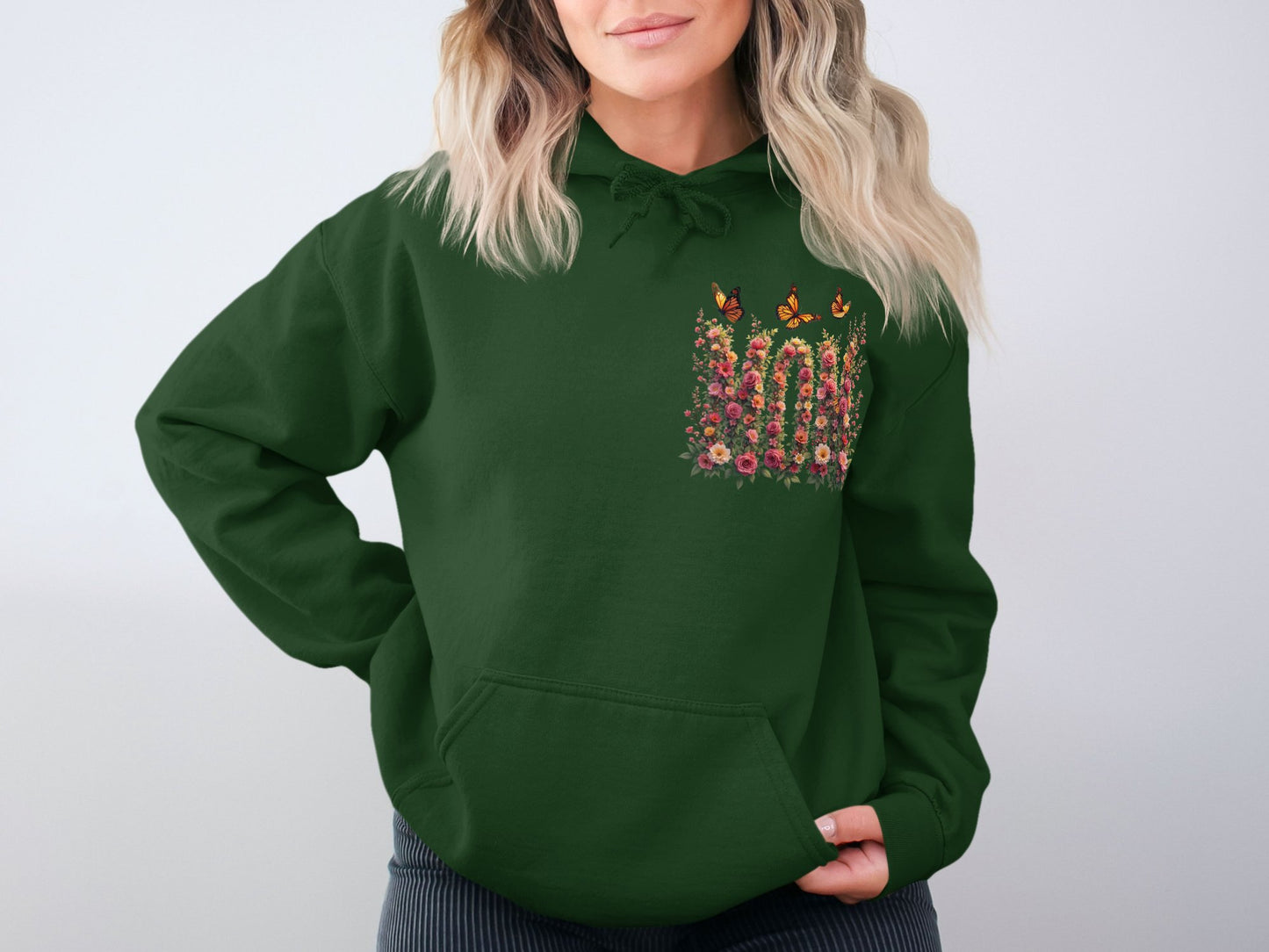 Floral Pattern Butterflies Forest Hoodie product type