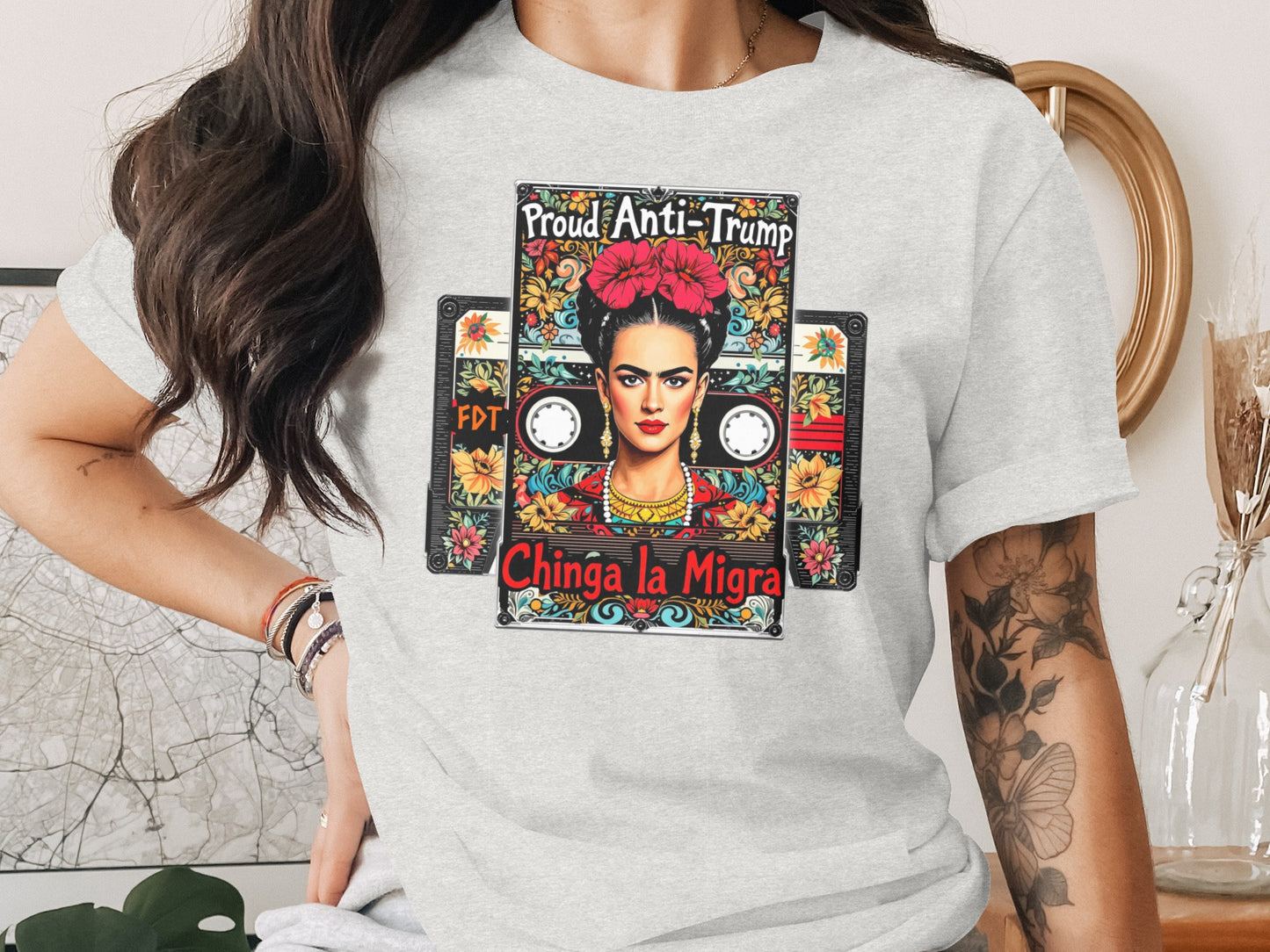 Proud Anti-Trump Chinga la Migra graphic shirt product type