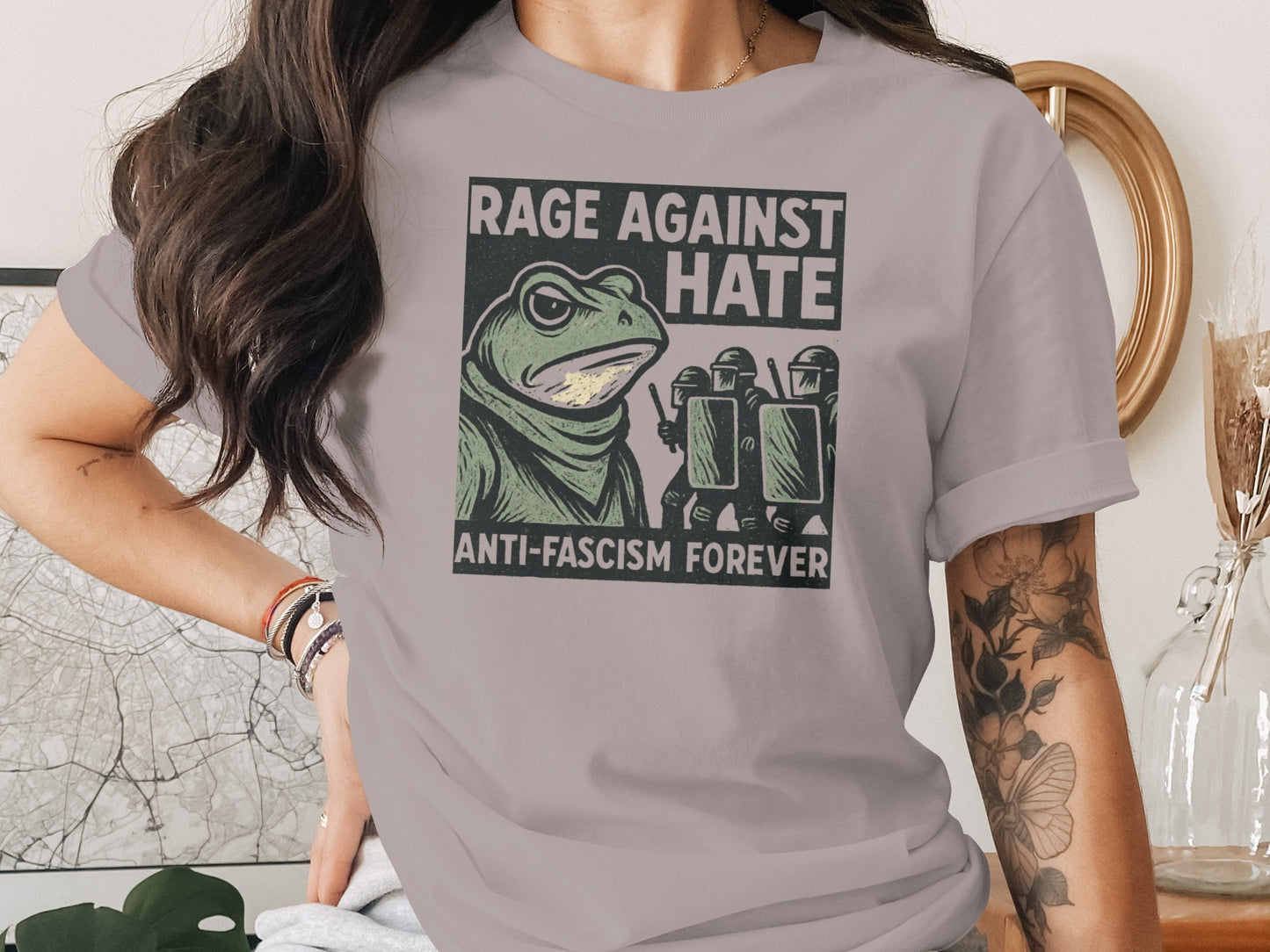 Rage Against Hate Anti-Fascism Forever Graphic Shirt