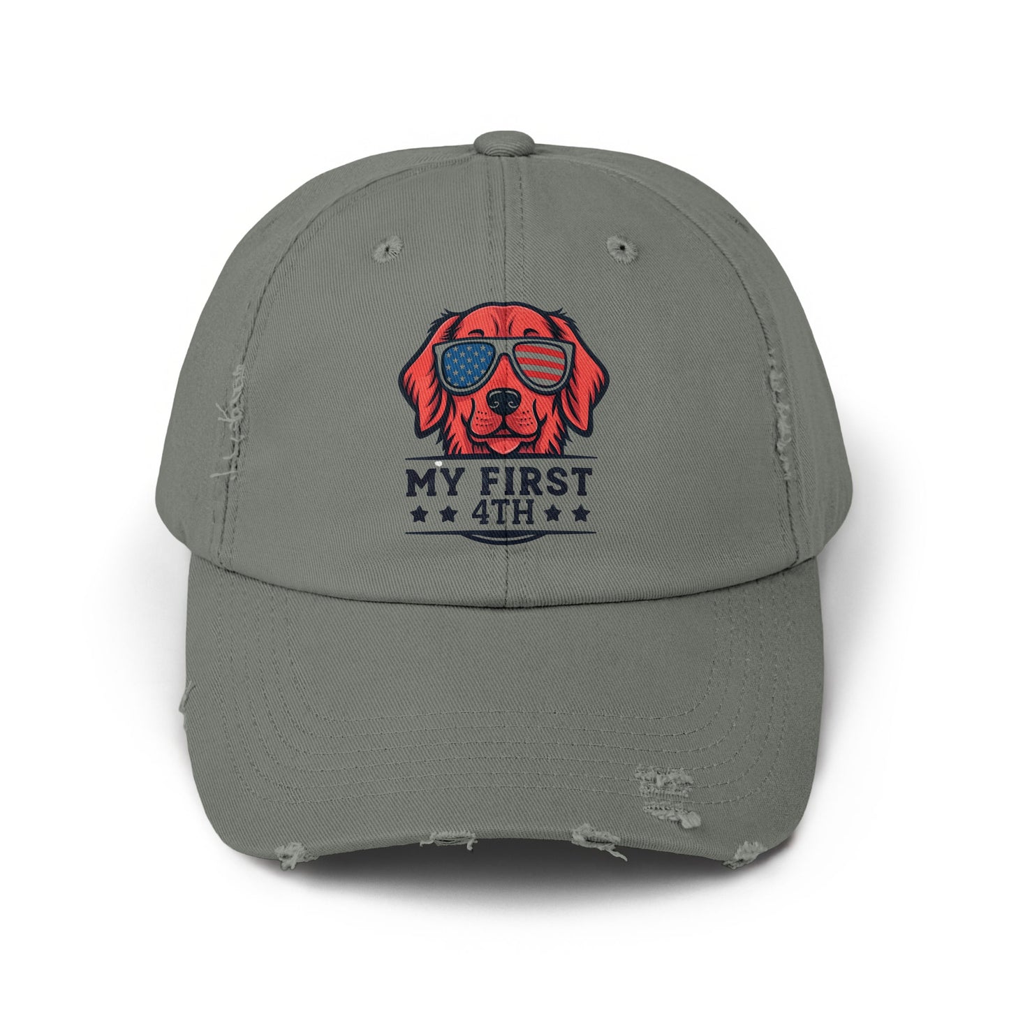 My First 4th Patriotic Dog Graphic Distressed Cap product