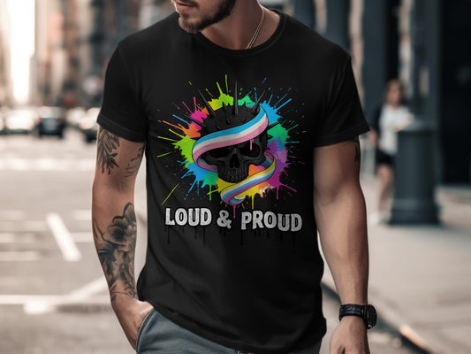 Loud and Proud Rainbow Skull Art Shirt