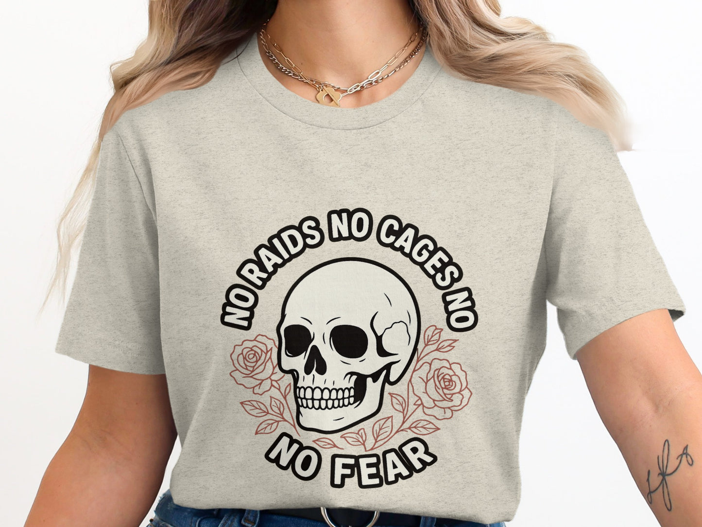 No Raids No Cages No Fear Skull T-Shirt product type