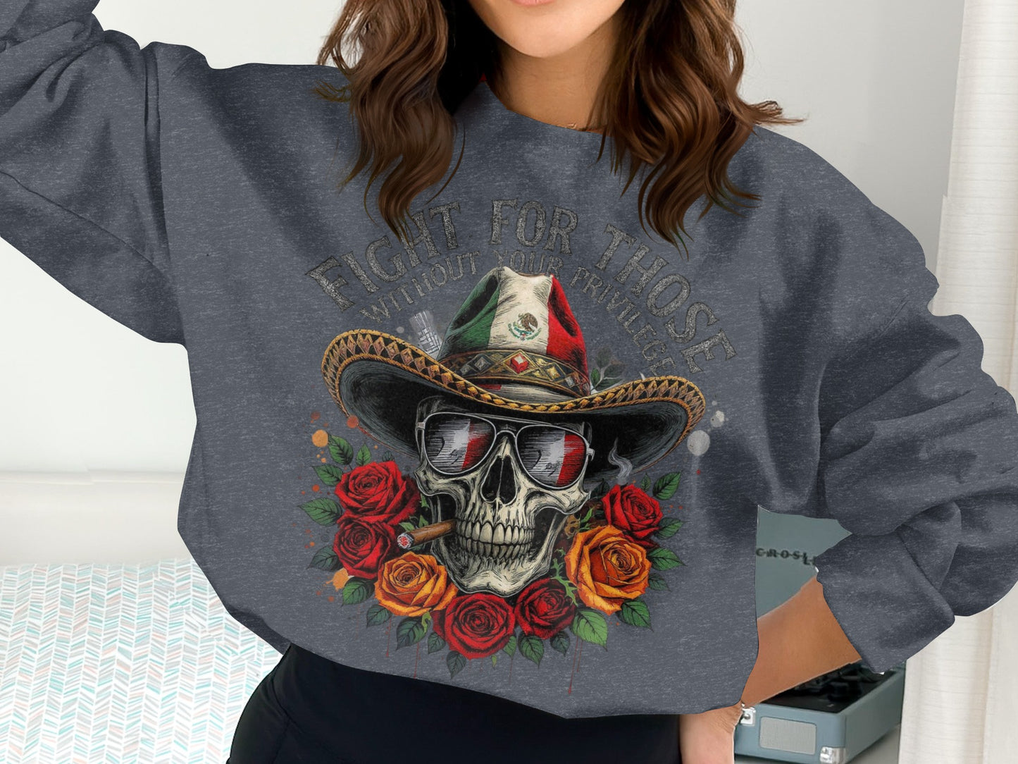 Fight For Those Skull With Hat Cool Sweatshirt product type