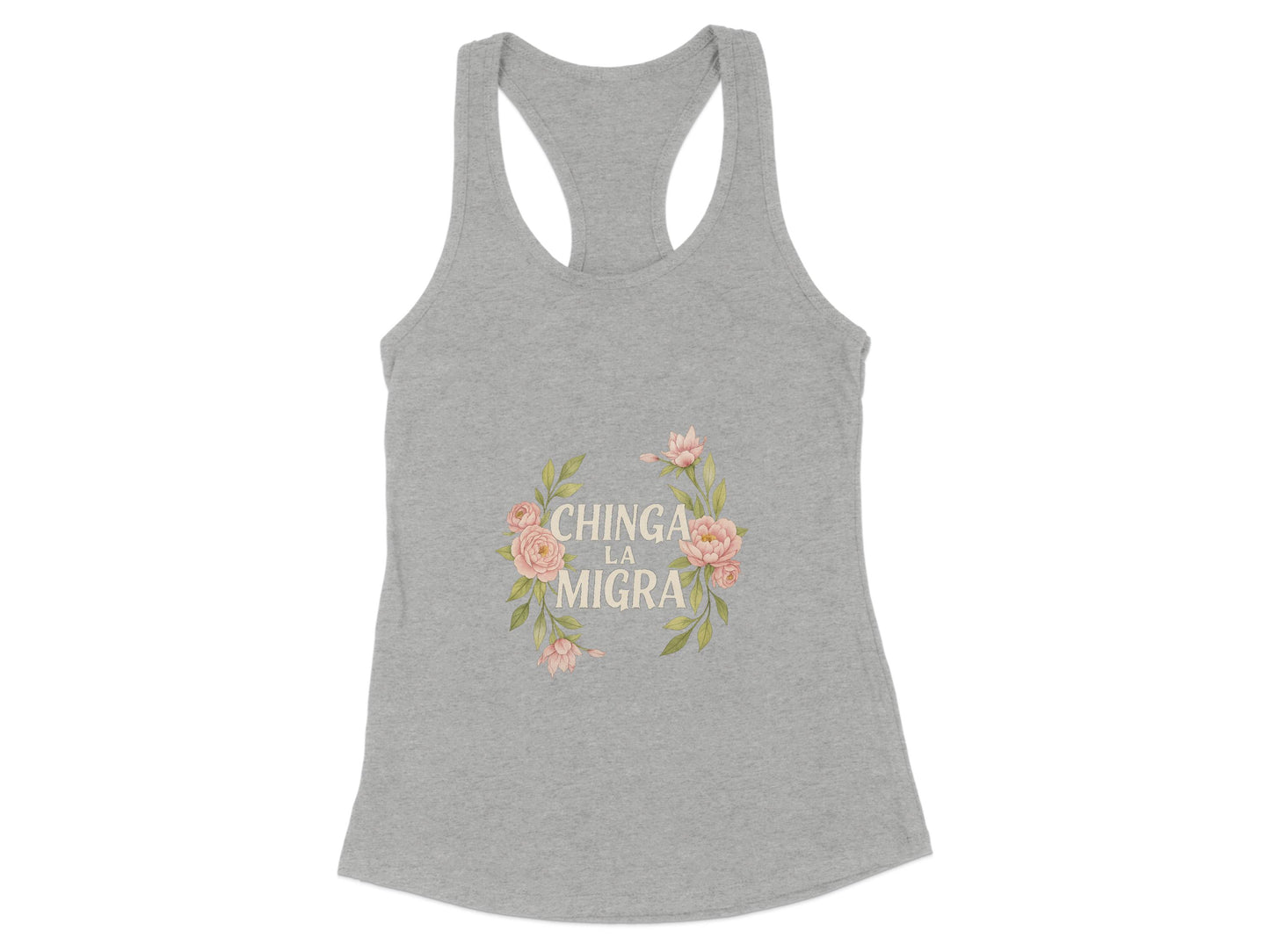Chinga La Migra Floral Racerback Tank Top product type