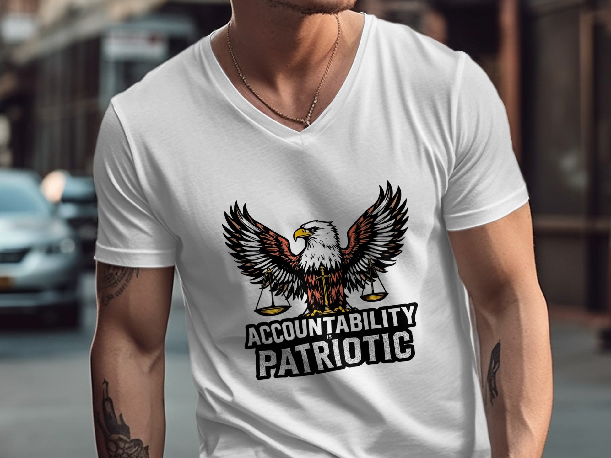 Accountability Patriotic Eagle Print T-shirt product