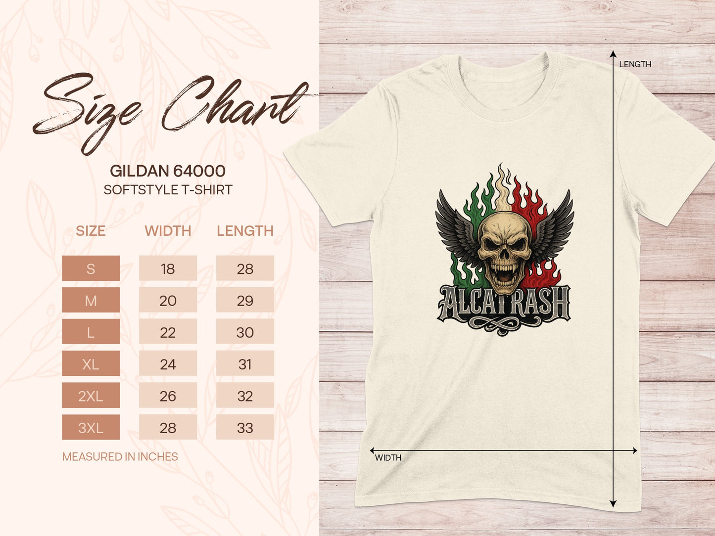 Skull Wings Flames Graphic Alcatrash T-shirt product