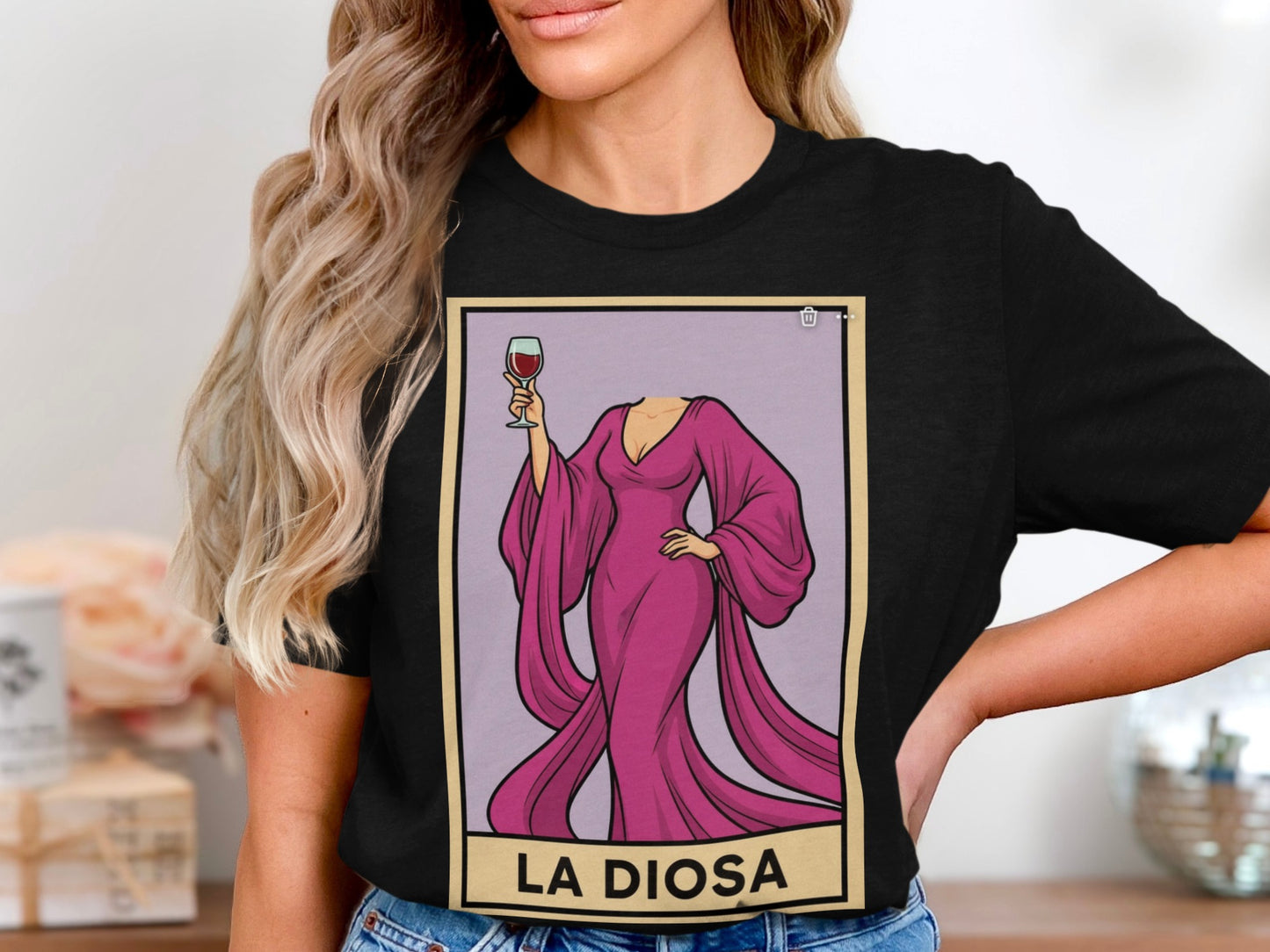 La Diosa Graphic Design Black Shirt product type