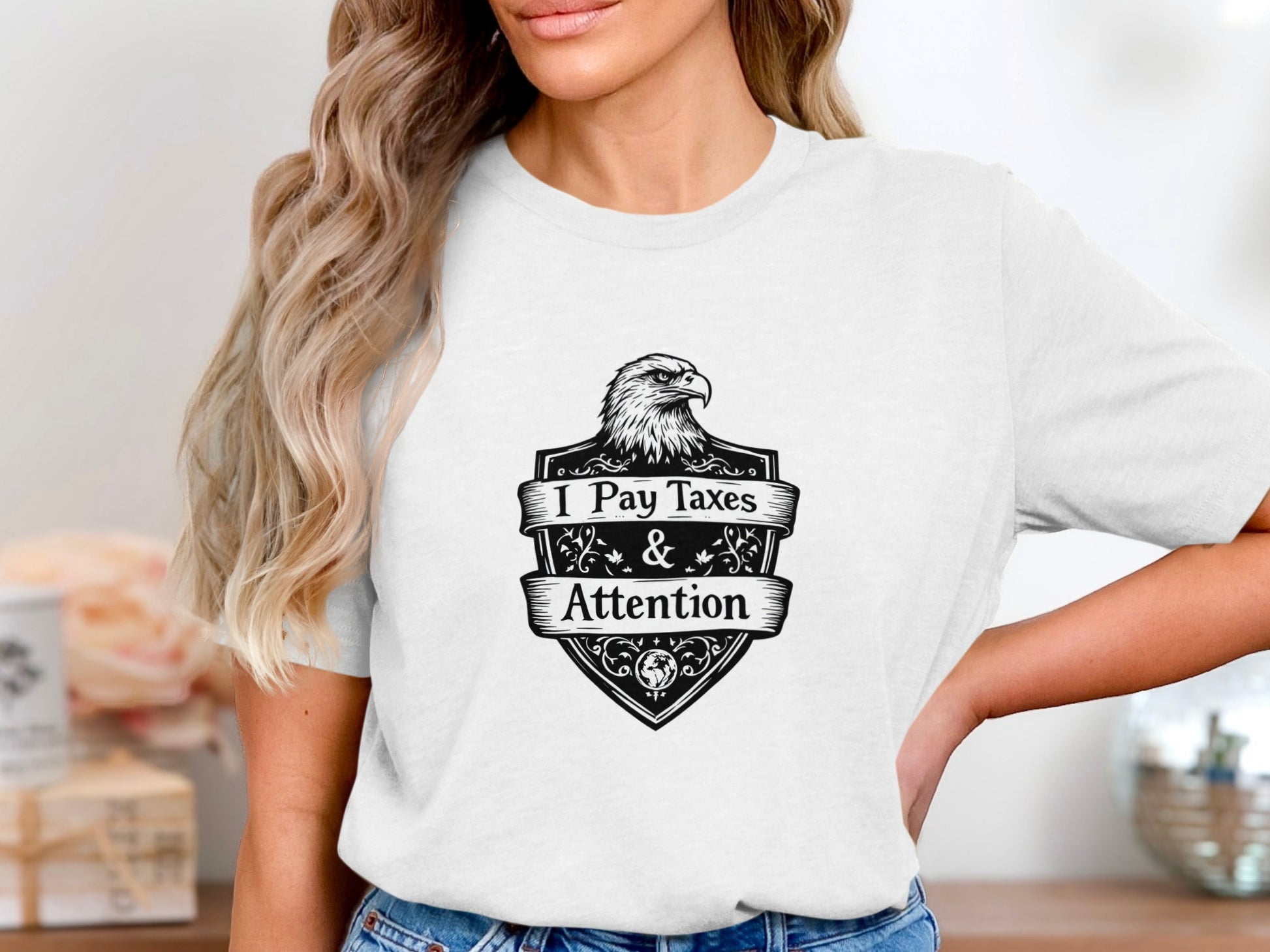 I Pay Taxes and Attention Eagle Shield product type