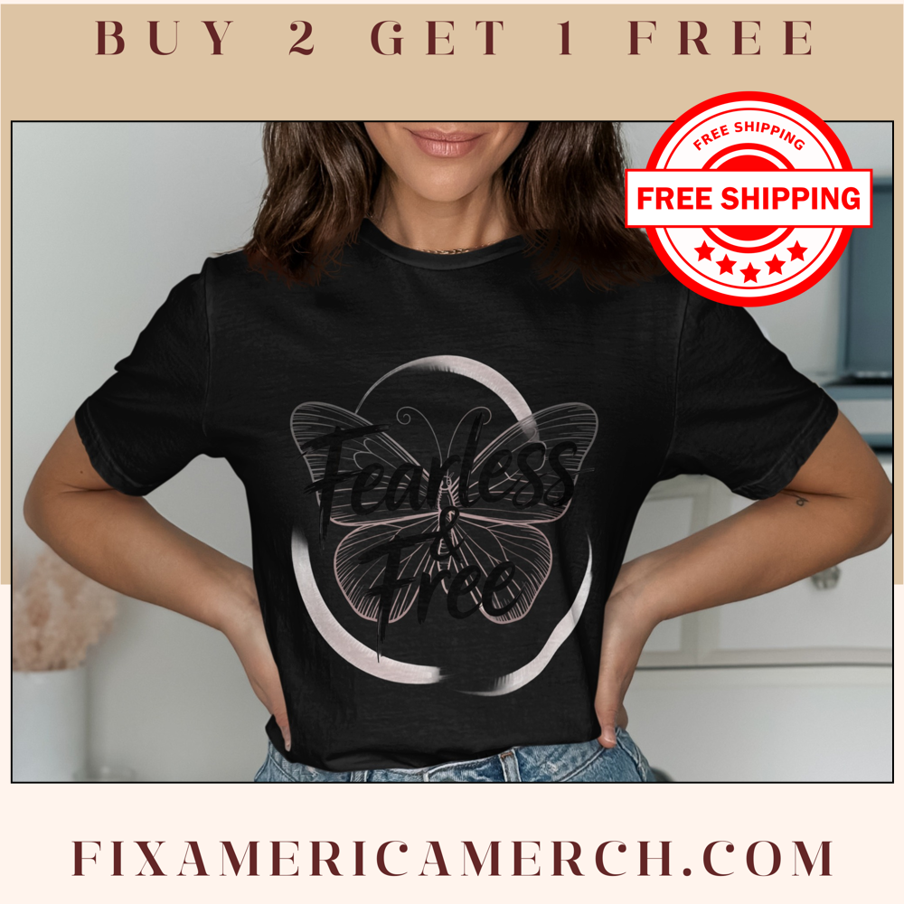 Fearless Free Butterfly Graphic Tees product