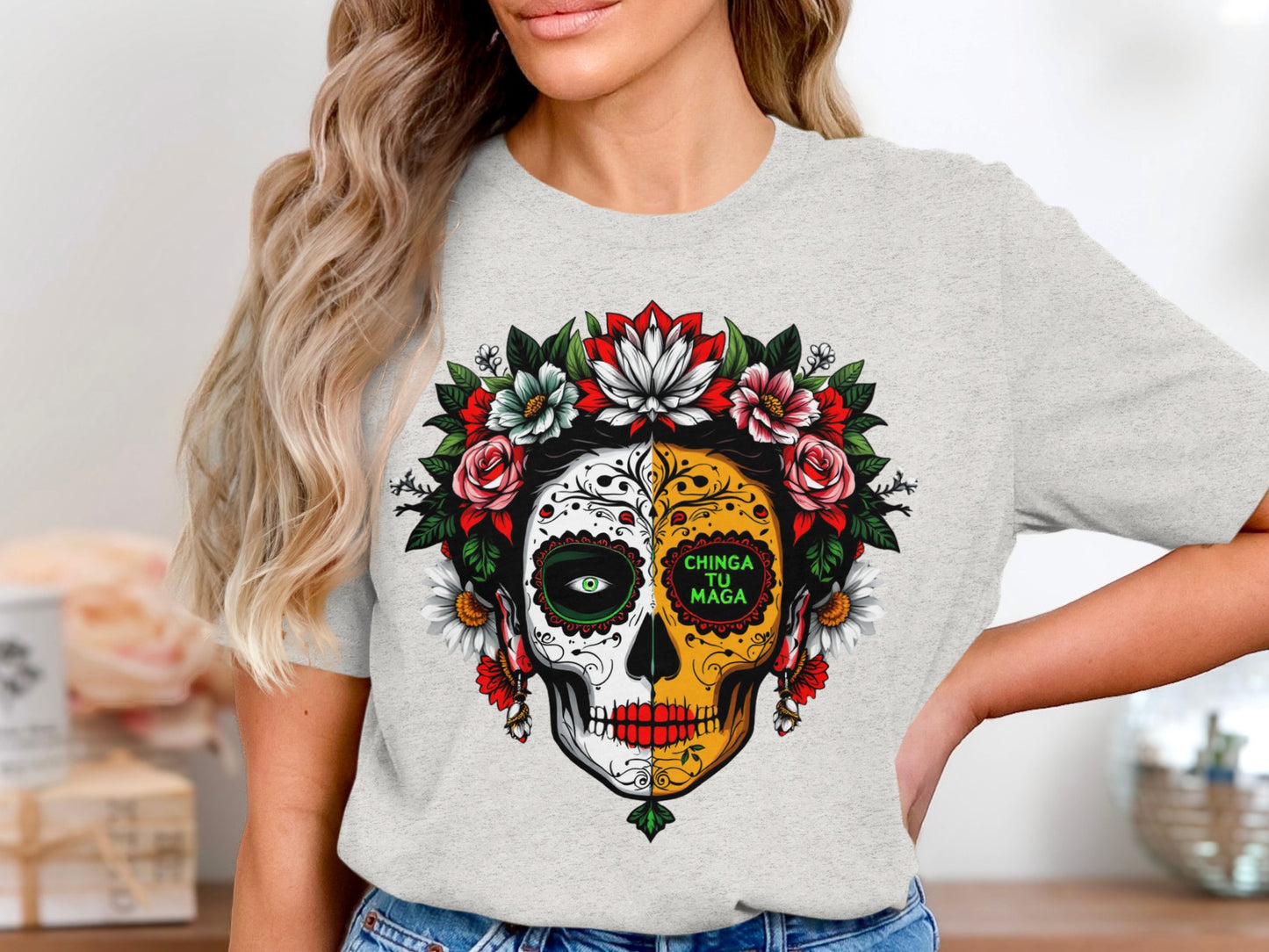 Sugar Skull Art Graphic Tee Shirt T-shirt product type