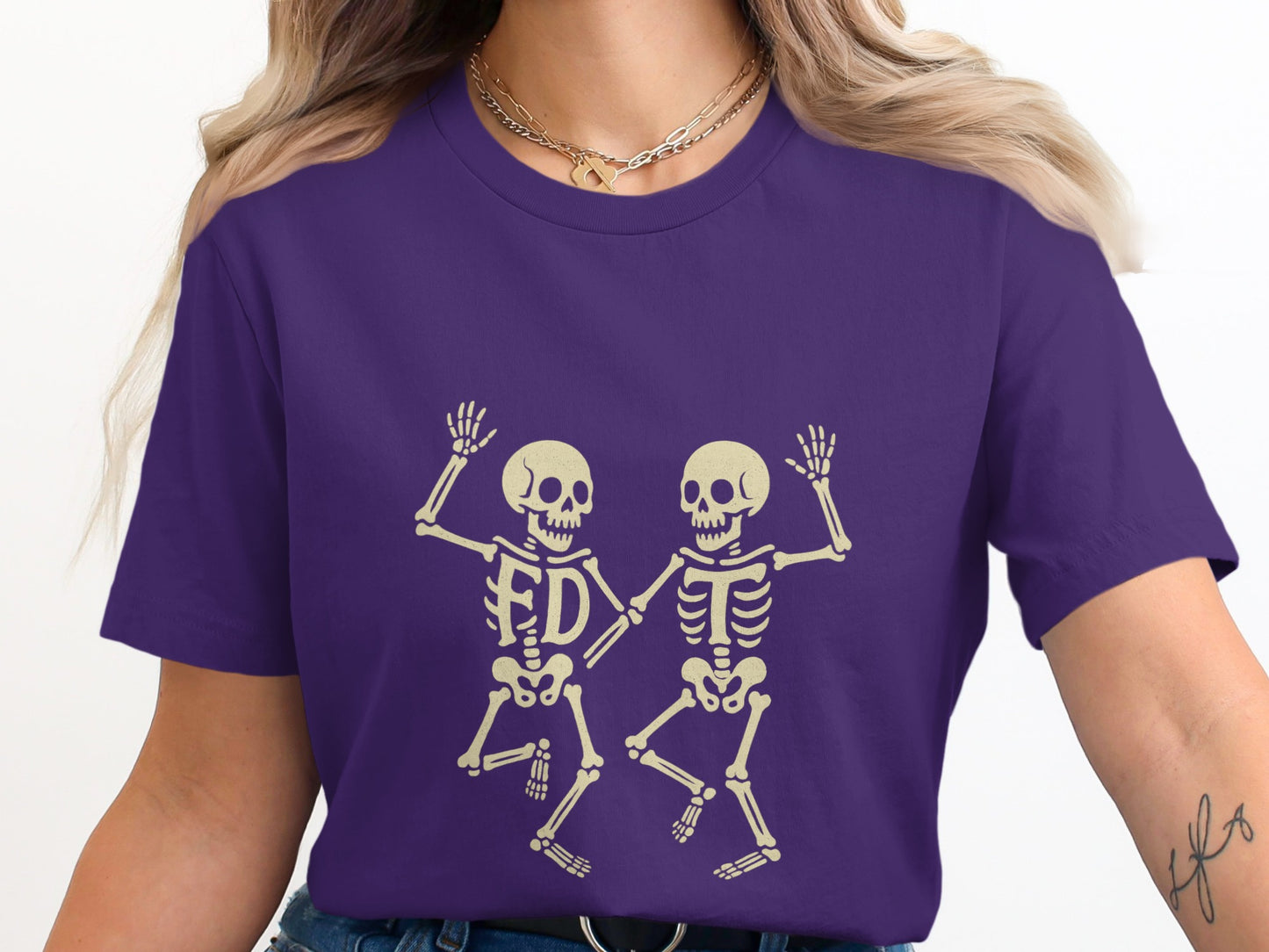 Fun Dancing Skeletons Graphic Tee product type