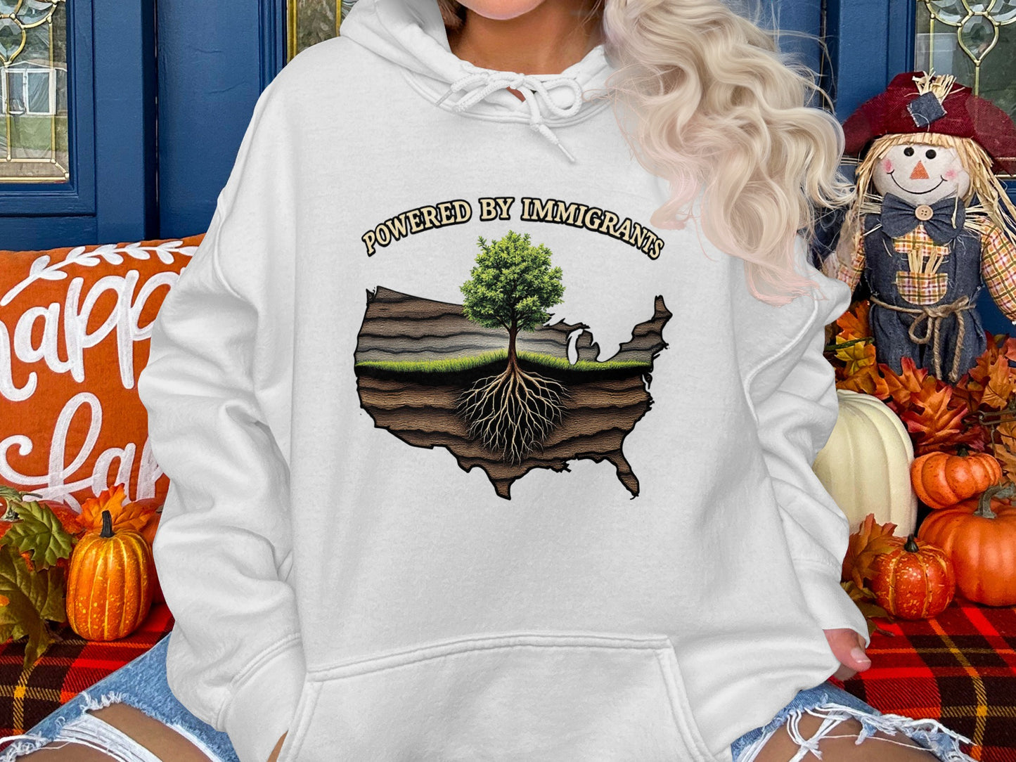 Powered by Immigrants Printed Hoodie product type