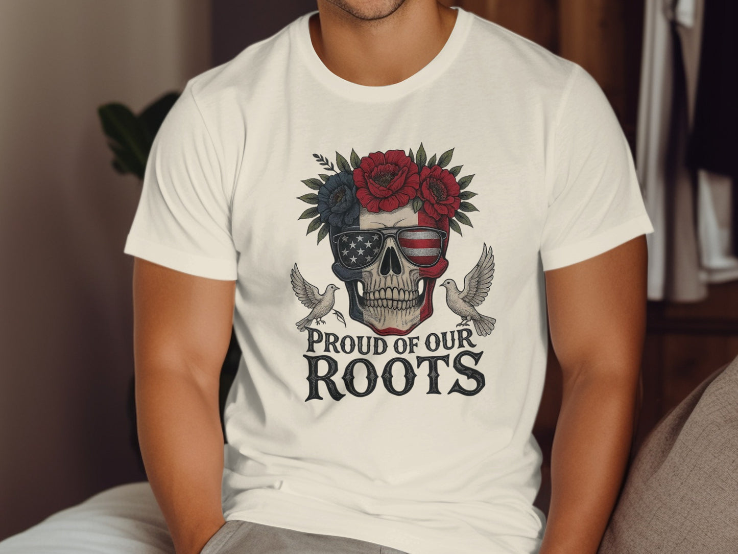 Proud of Our Roots Skull Graphic T-shirt product