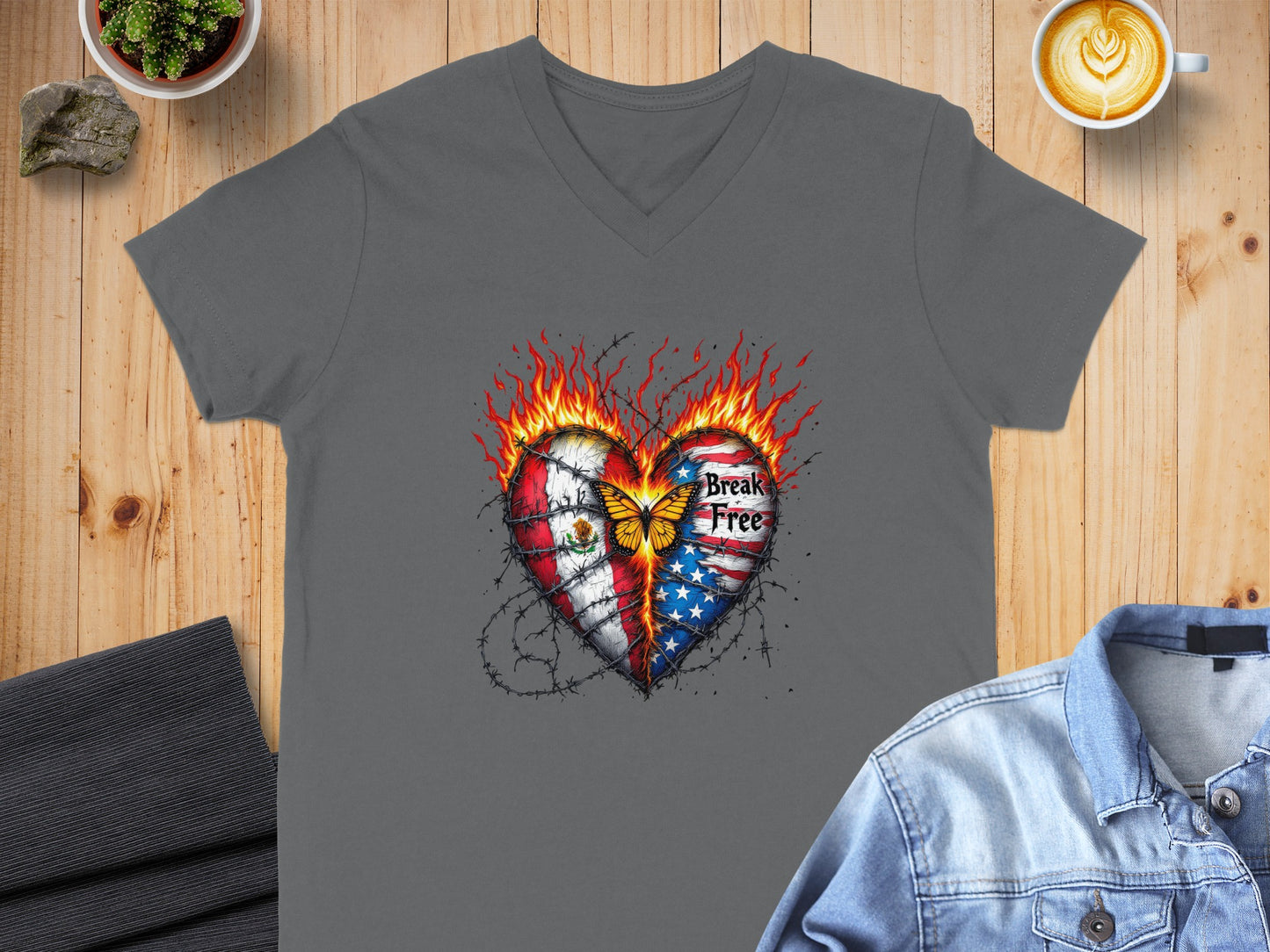 Patriotic Heart Break Free Graphic Tee product