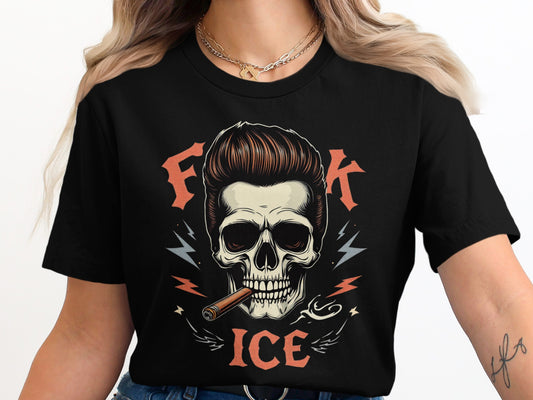 Vintage Skull Smoking T-Shirt for Edgy Fashion product