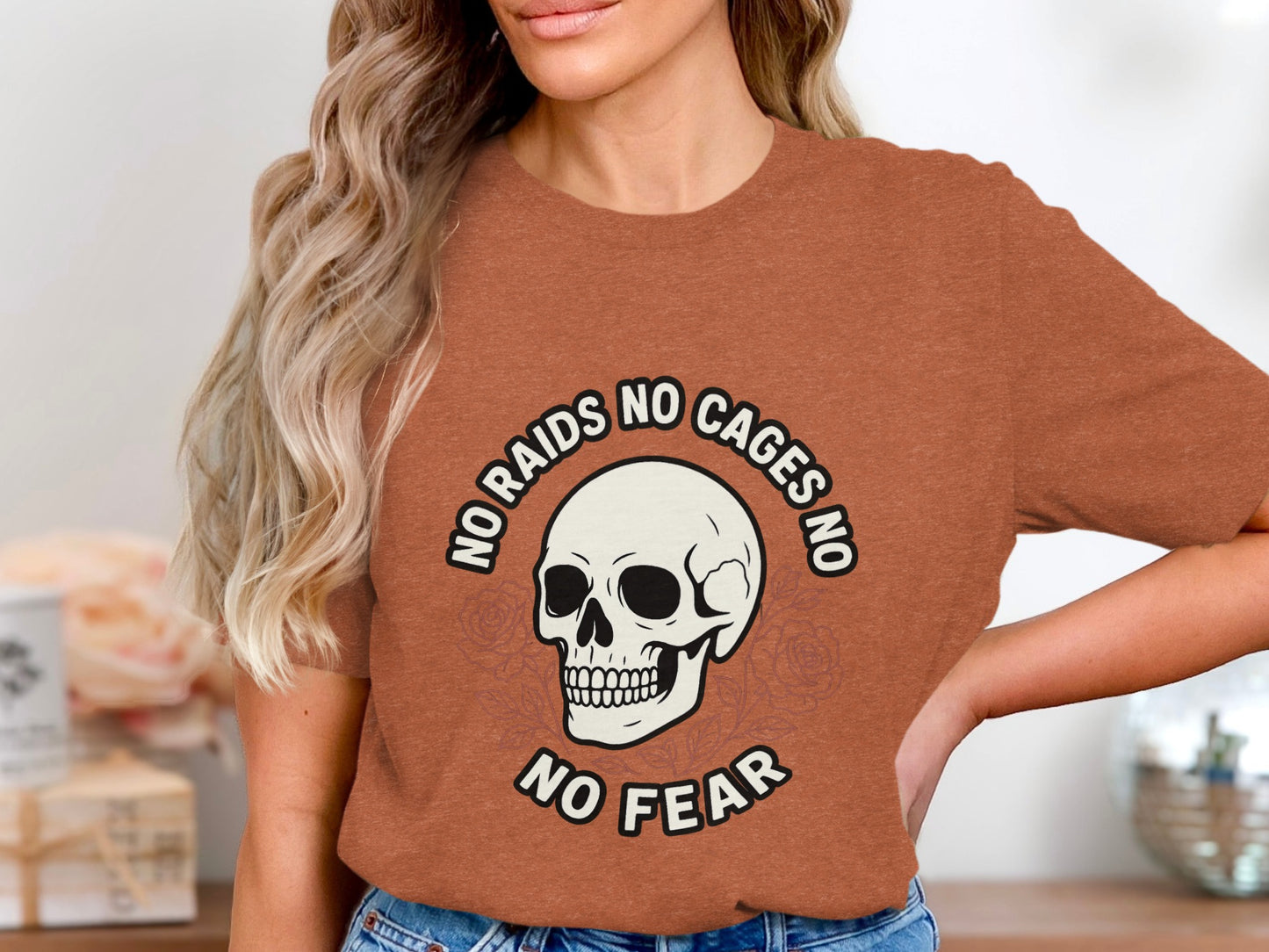 No Raids No Cages No Fear Skull Graphic T-Shirt product