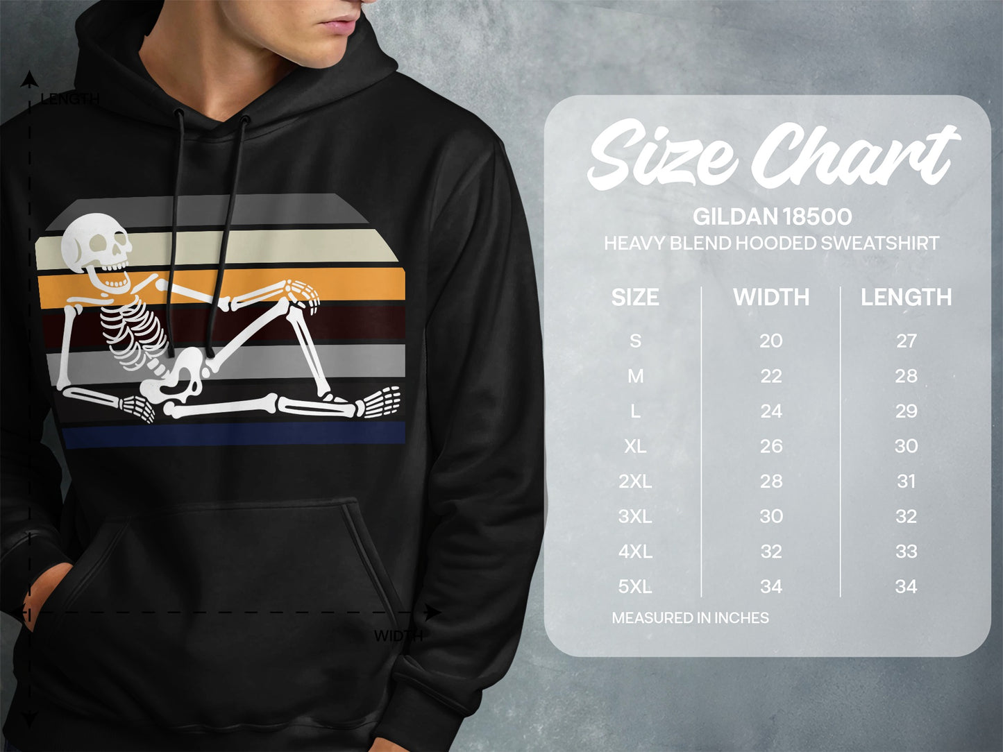 Modern Skeleton Design Gildan 18500 Hooded Sweatshirt product