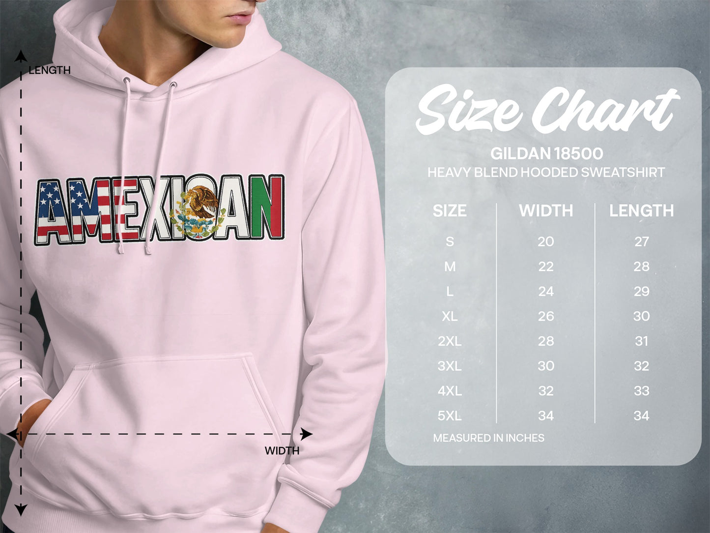 American Mexican Flag Design Hooded Sweatshirt product