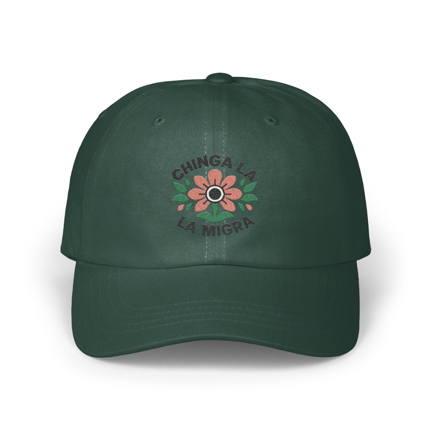 Chinga La Migra Embroidered Floral Design Hat product