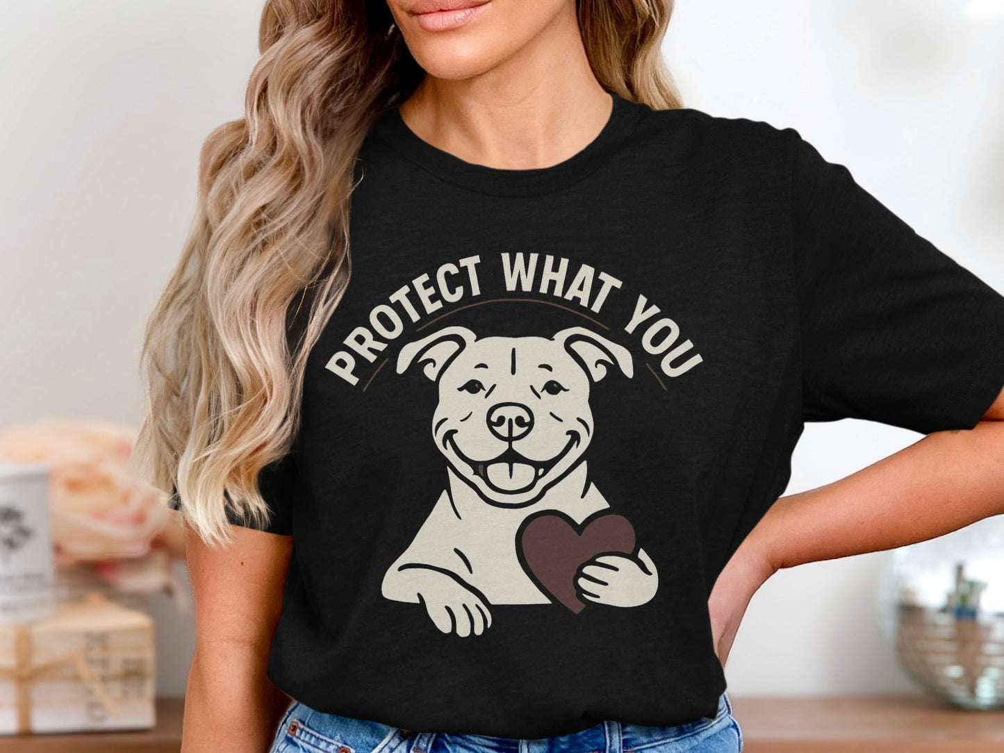 Protect What You Dog Holding Heart Graphic product