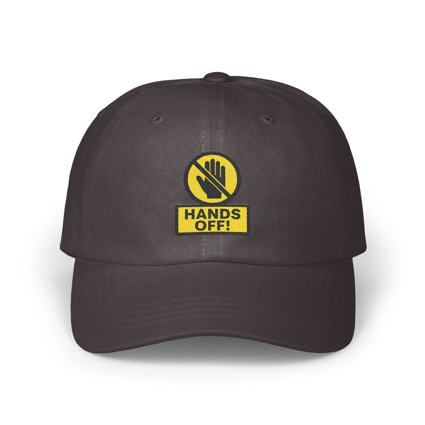 Hands Off Warning Label Grey Baseball Cap product