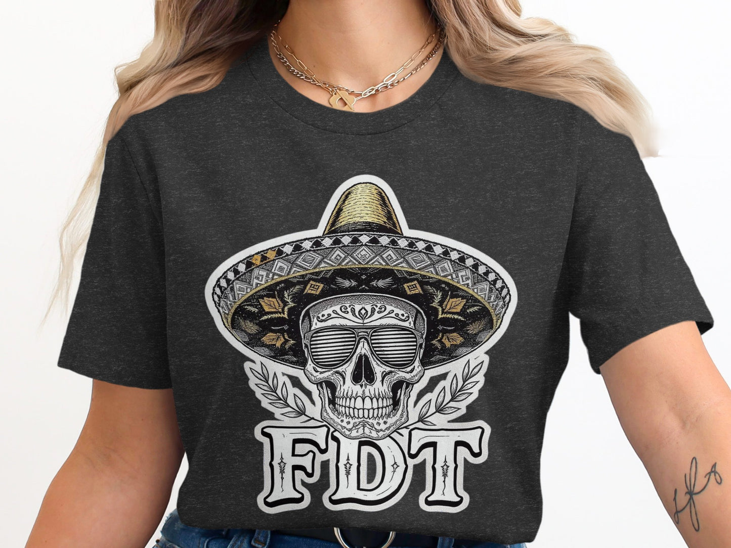 FDT Skull with Sunglasses and Hat Graphic T-shirt product type