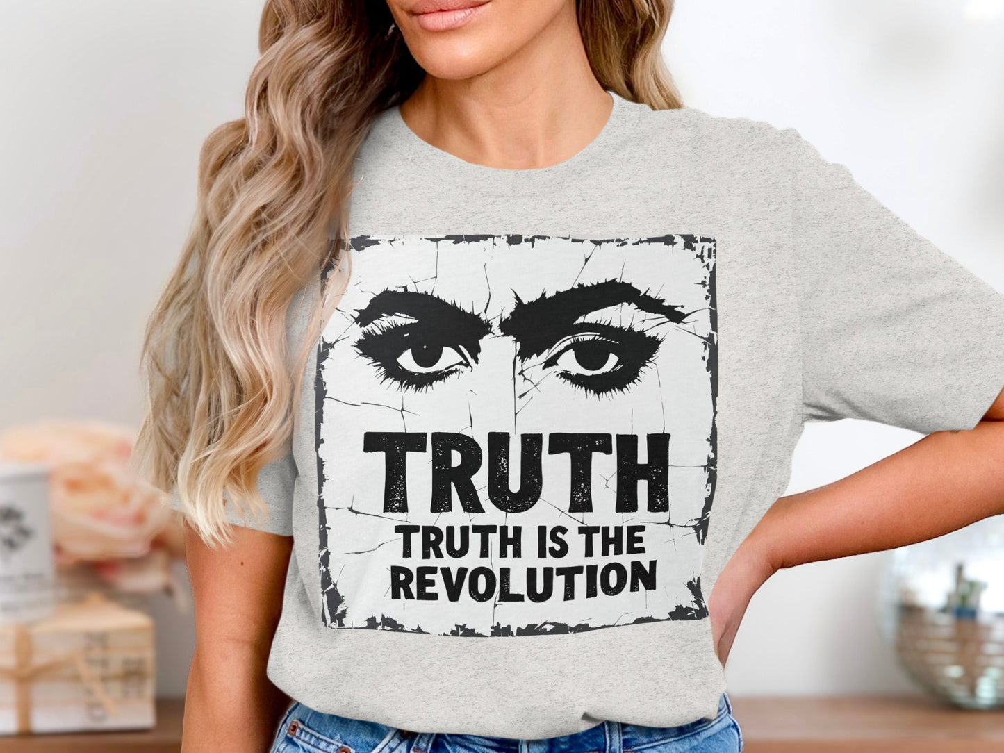 Truth Eyes Design Graphic Statement Shirt product