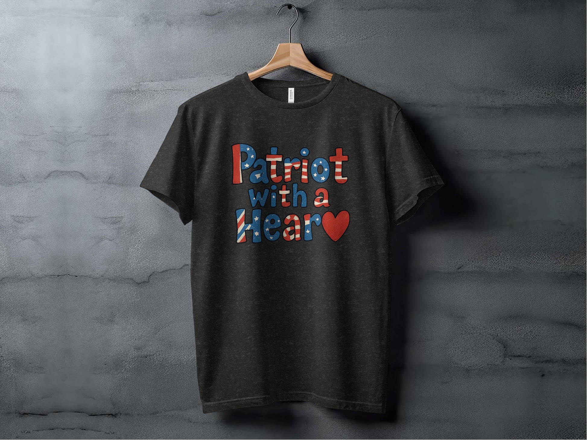 Patriot with a Heart Graphic T-Shirt product type