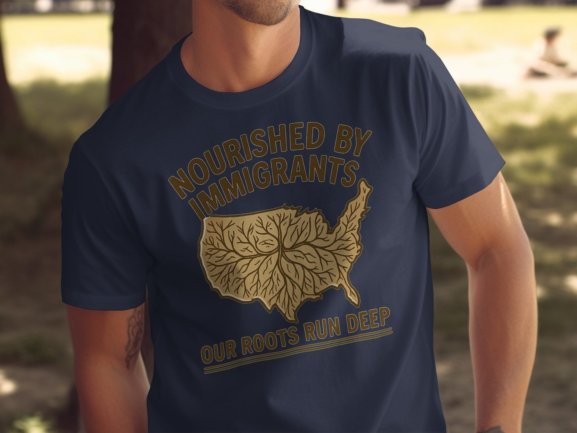 Nourished By Immigrants Our Roots Run Deep T-shirt product