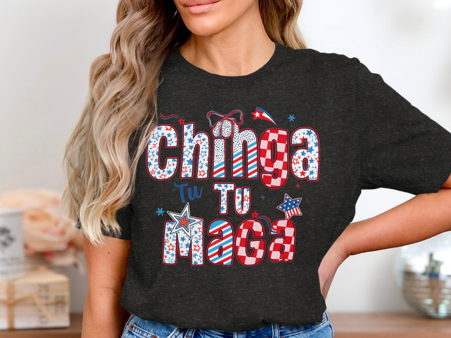 Chinga Tu Maga Patriotic Design Women's T-Shirt product type