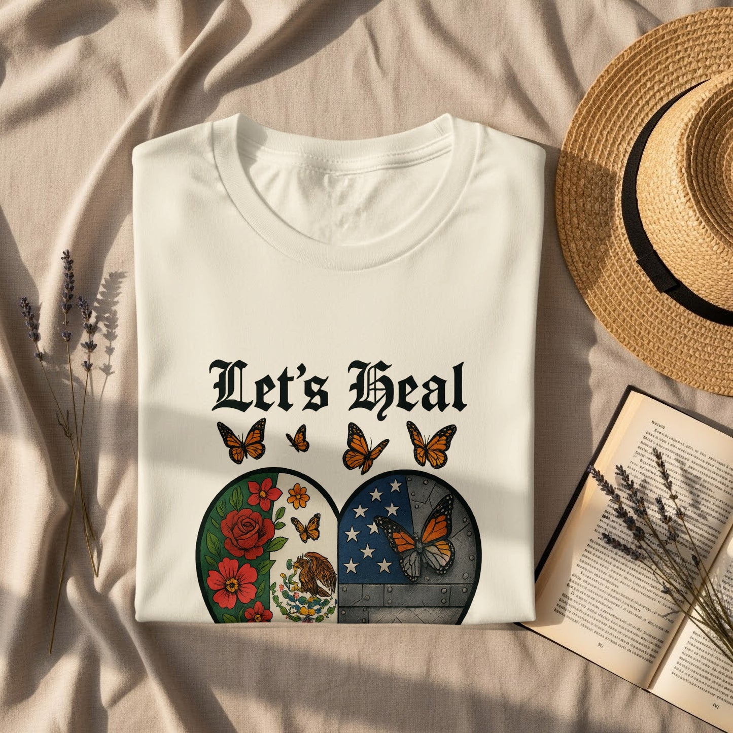 Let's Heal Heartful Butterflies Graphic Tee product
