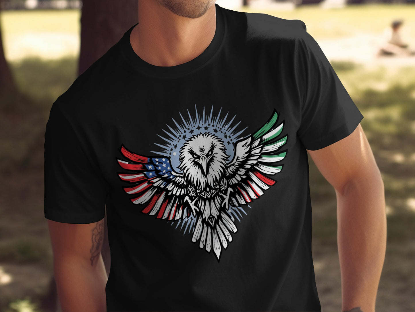 Bald Eagle American Mexican Flag Wings T-shirt product