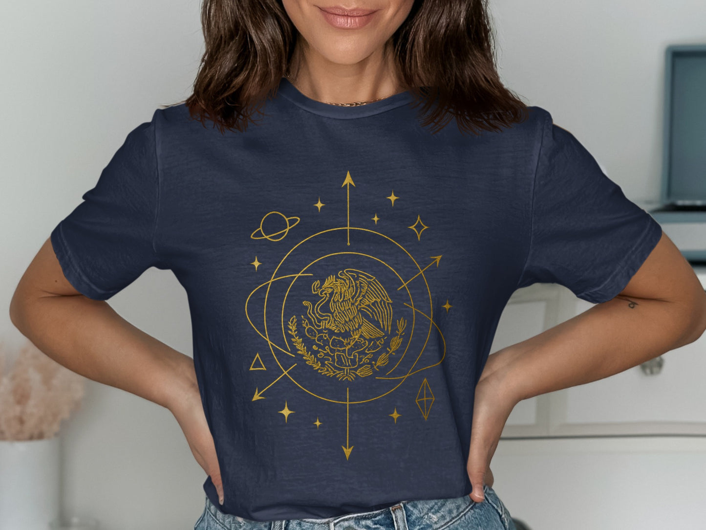 Stylish Celestial Graphic With Eagle T-shirt product type
