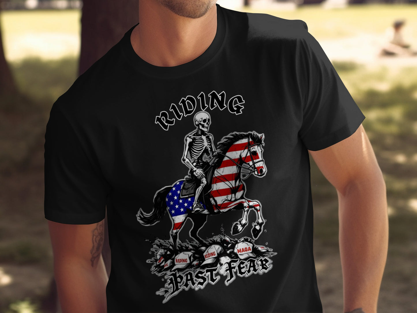 Riding Past Fear Skeleton Horse T-shirt product type