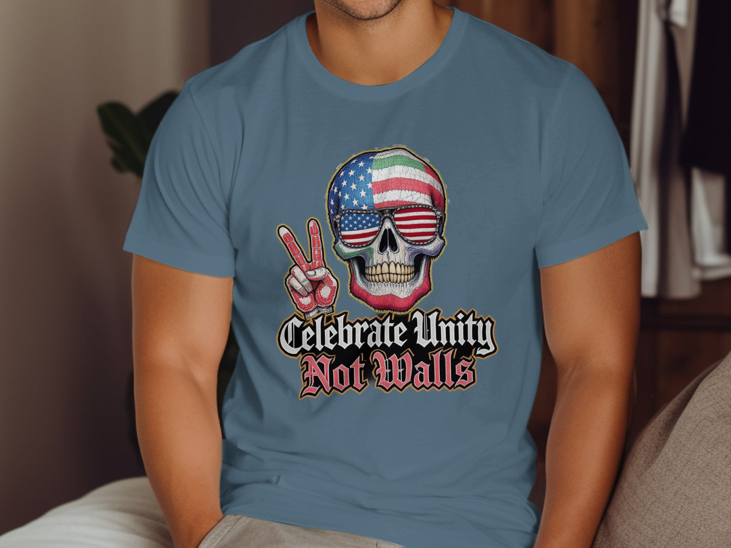 Celebrate Unity Not Walls Patriotic Graphic T-Shirt product