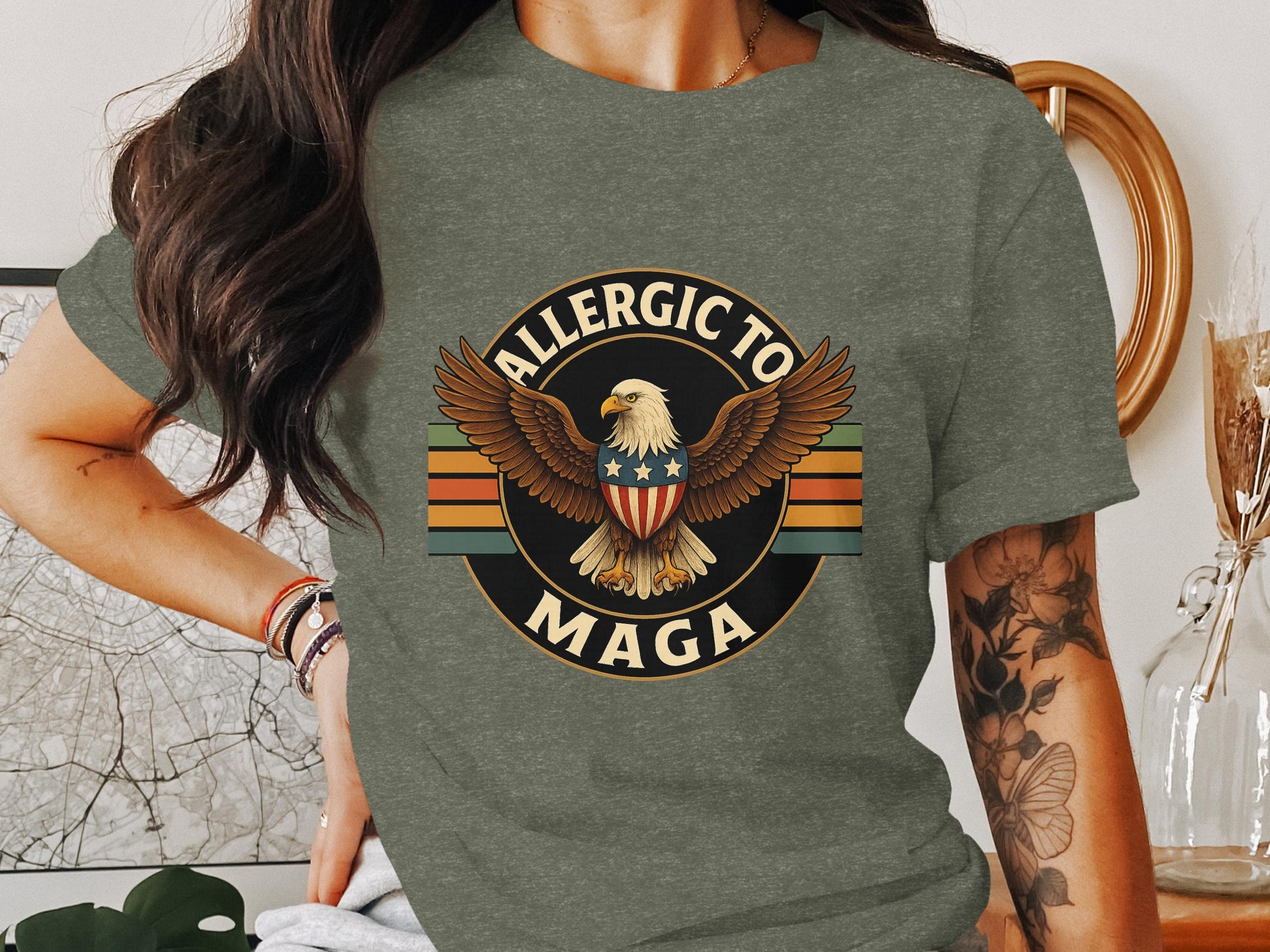 Allergic To MAGA Graphic Short Sleeve T-Shirt product type