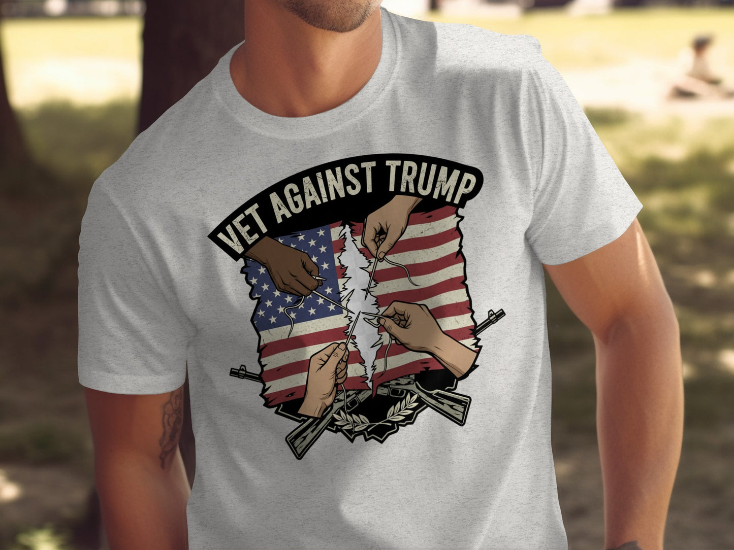 Vet Against Trump Graphics on Casual Tee product