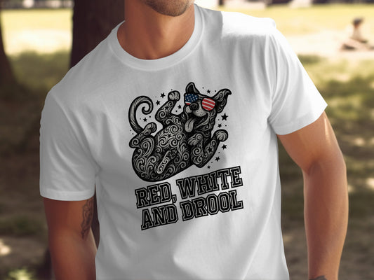 Red White And Drool Printed T-Shirt product type