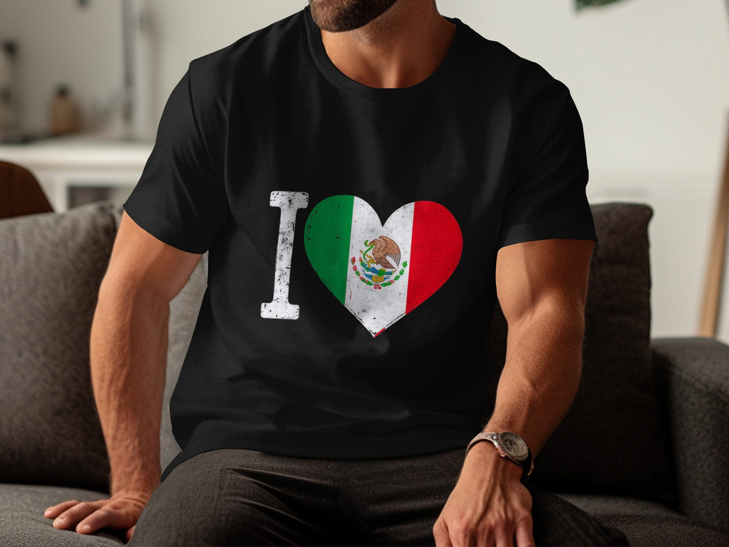 I Love Mexico Heart Flag Graphic T-Shirt product type