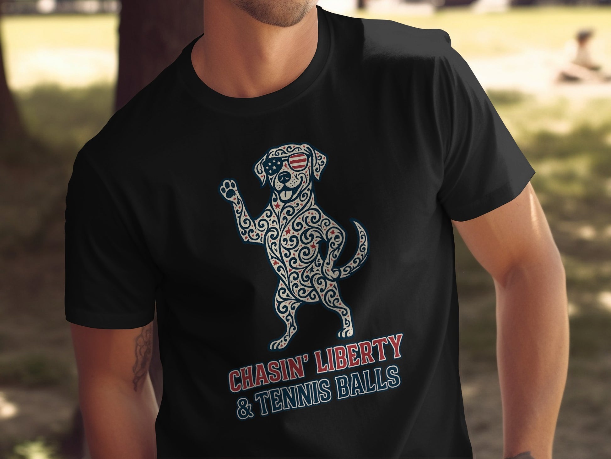Chasin' Liberty and Tennis Balls Graphic T-Shirt product