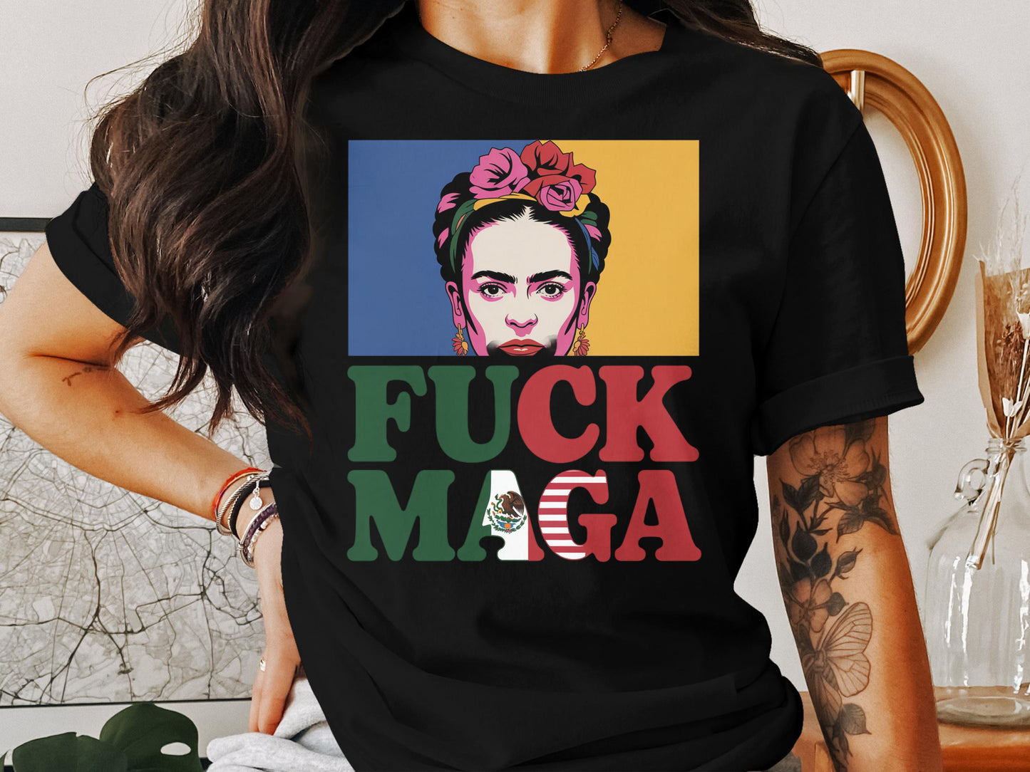 Colorful Fuck Maga Frida Kahlo Graphic T-shirt product